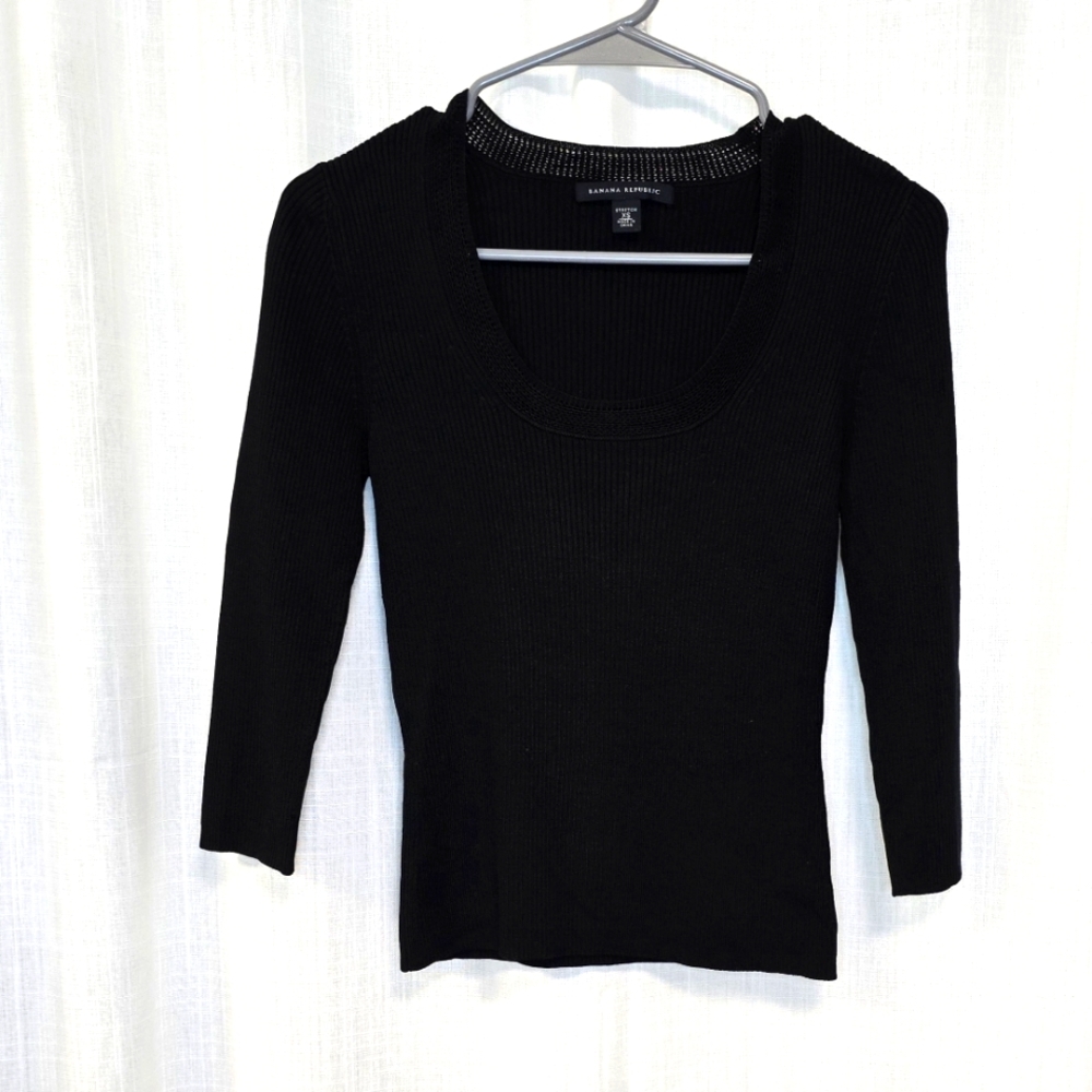 2/$30 Banana Republic Staple Black Sweater Top Size XS